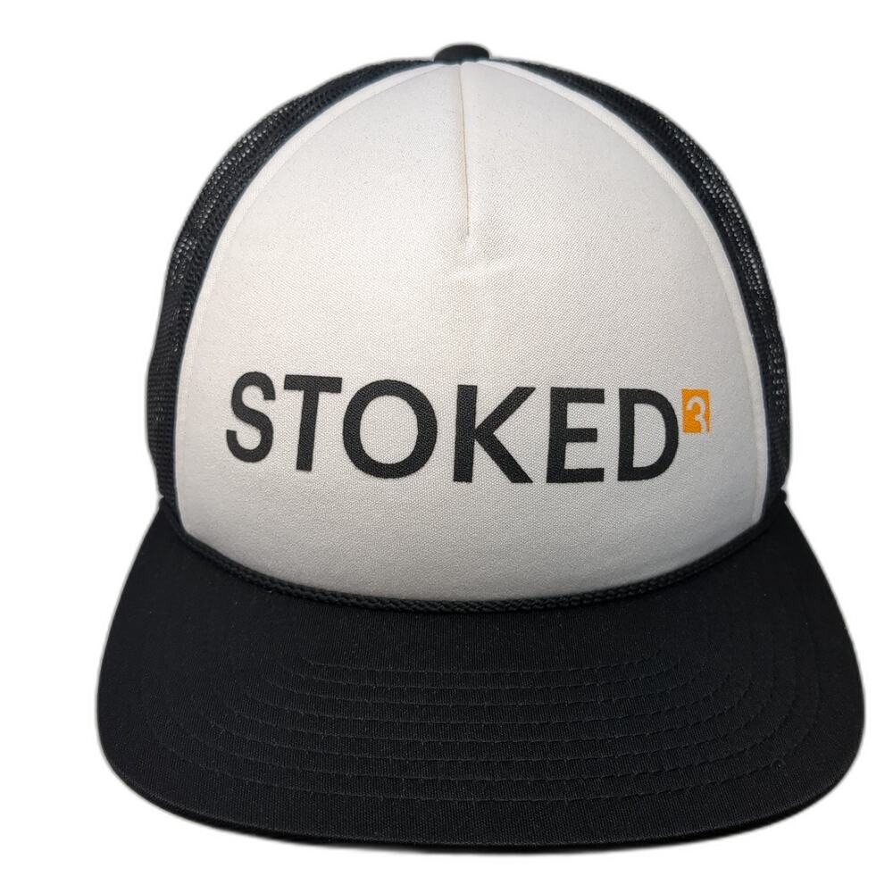 Stoked Trucker Hat Black One Size Adjustable Mesh Back You Know Polyester
